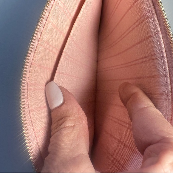 Louis Vuitton Damien Azur Zip Wristlet Pouch Cream, Pink Interior LV Clutch - Picture 13 of 14